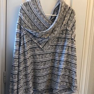 Long sleeve slouch off shoulder sweater